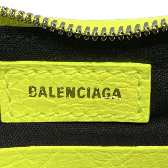 Auth BALENCIAGA Le Cagor 6958141 Neon Yellow Leather Shoulder Bag - Picture 15 of 16